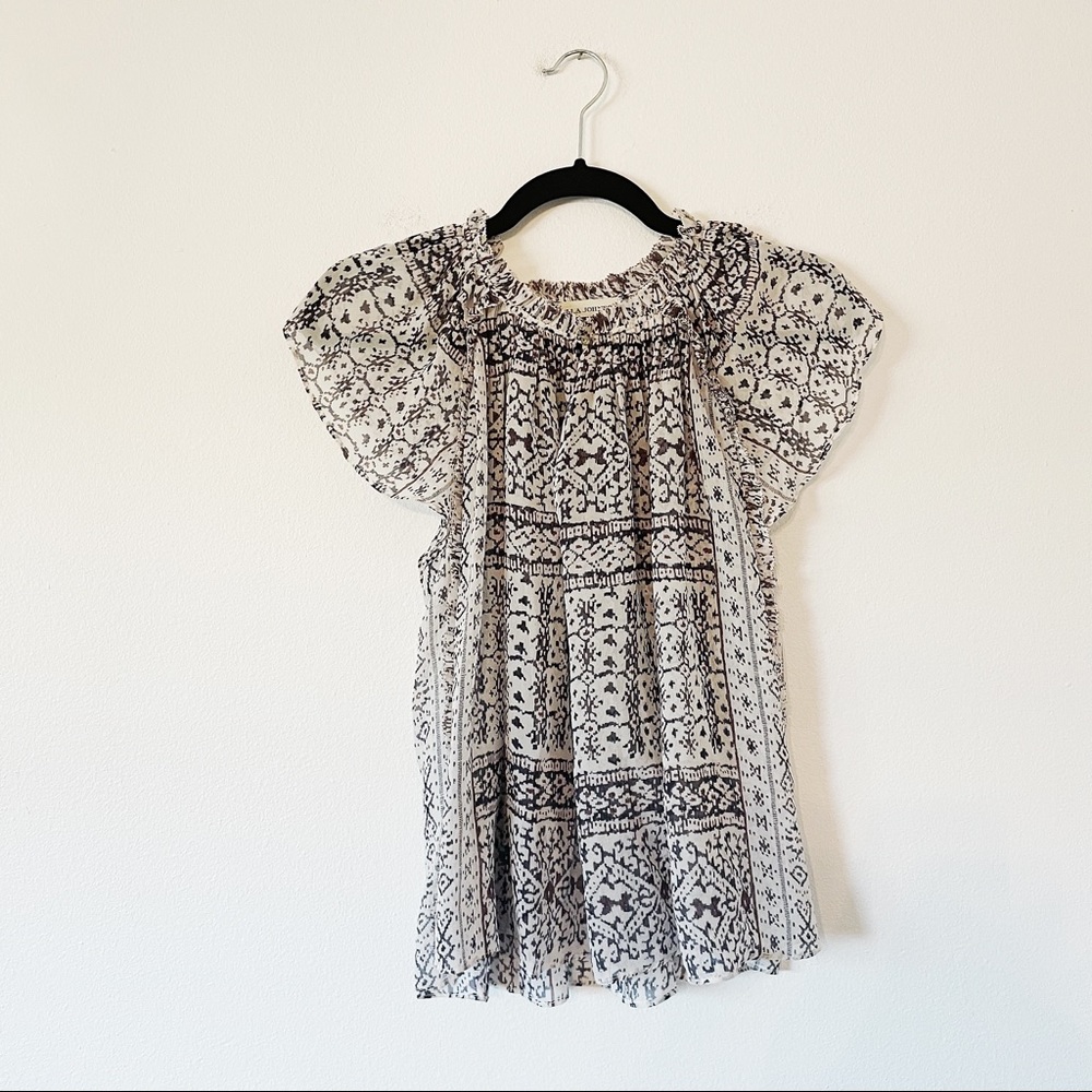 Ulla Johnson Black and White Patterned Blouse
